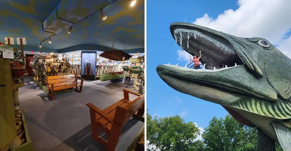 Climb Inside The Mouth Of A Giant Fiberglass Muskie At This Hayward Wisconsin Fishing Hall Of Fame