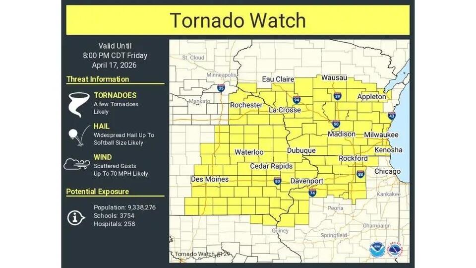 Tornado Watch Issued for KNIA/KRLS Listening Area Until 8 pm - NewsBreak