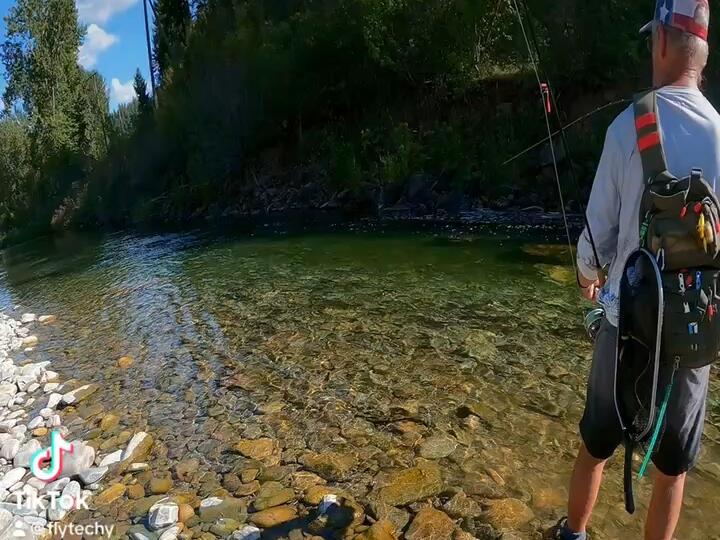Fly fishing the St Regis River. My PB at the end. Lawrence