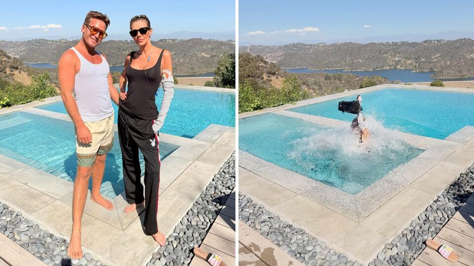 Brandi Glanville Falls Into Pool With IV Machine Amid Ongoing Facial ...