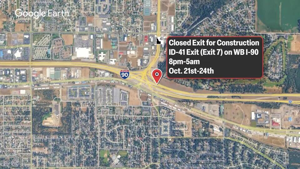 Post Falls I-90 closures will reroute westbound traffic at night ...