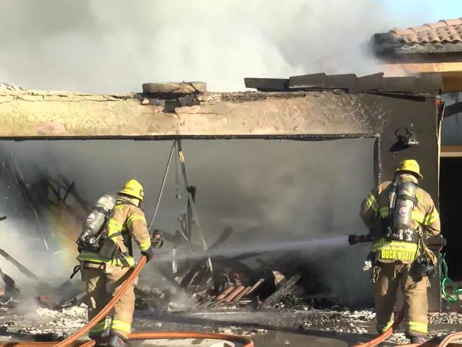 Four displaced after garage fire damages home in Desert Hot Springs