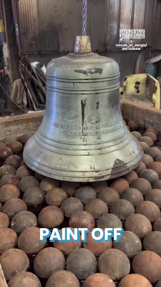 minute of dangle Cleaning bronze bell paint using a chemical tank ...