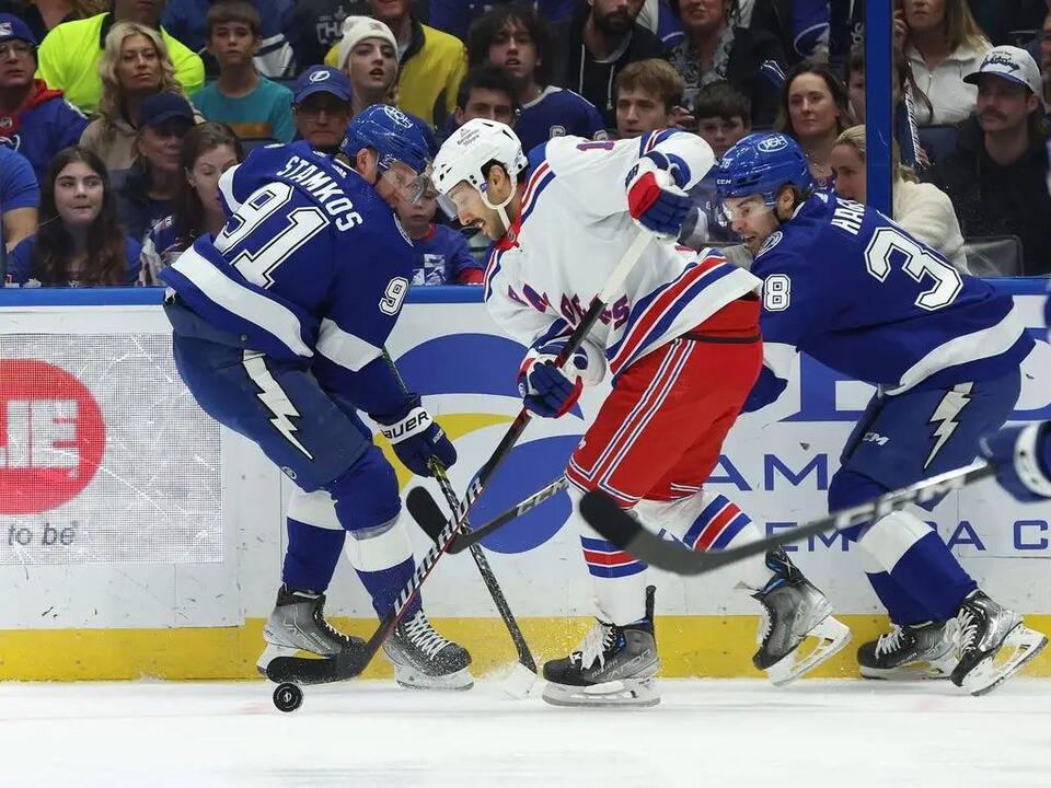 Artemi Panarin’s hat trick powers Rangers past Lightning