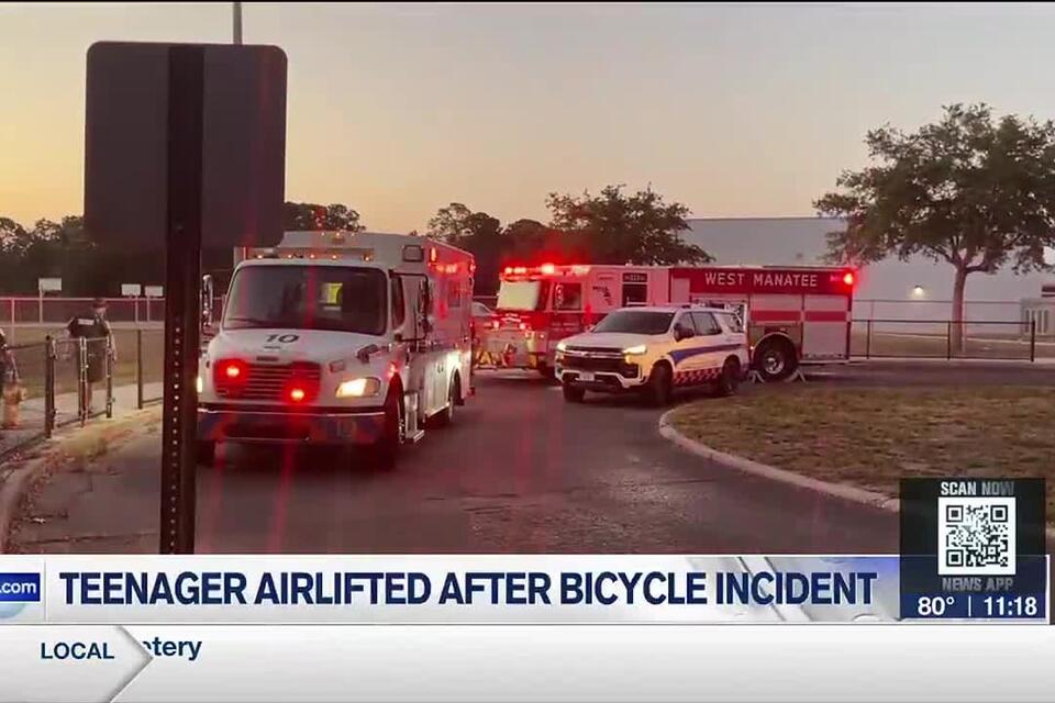 Teenager airlifted in Manatee County following bicycle accident - NewsBreak