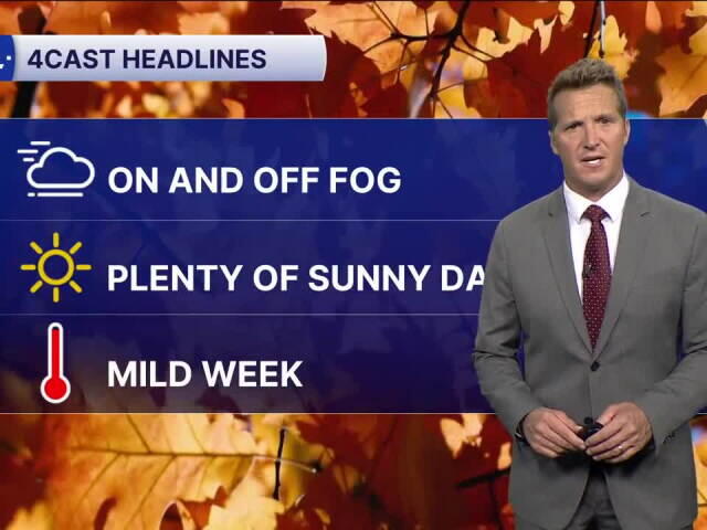 Mild days and cool nights with developing fog the next few days