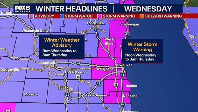 Wisconsin winter storm warning; weather advisory will take effect ...