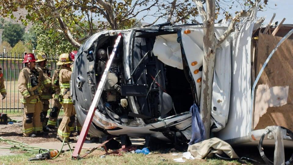 Driver Trapped After Box Truck Slams Into Tree