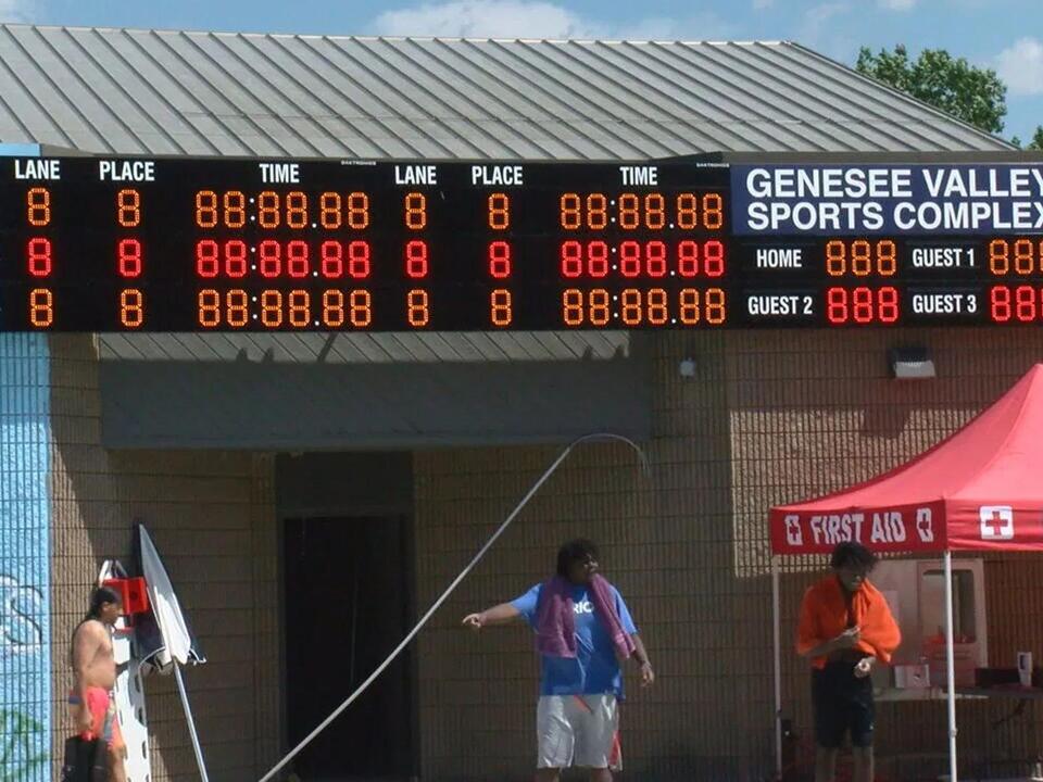 Genesee Valley Park pool opens for summer with new timing board