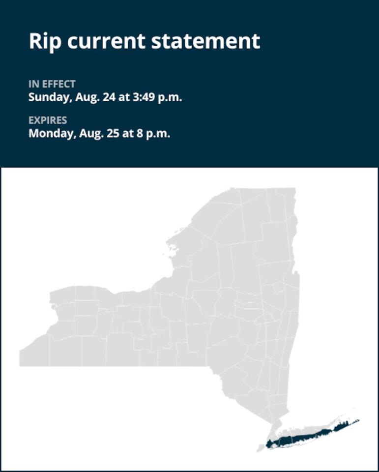 NY weather update: Rip current statement active for part of New York ...