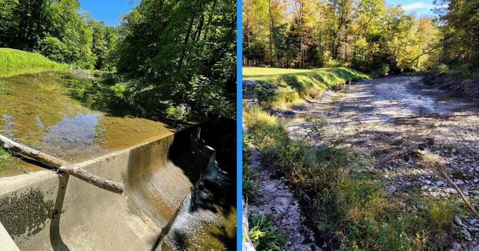 'Critically low' water levels in the Ripley Reservoir lead to a ...