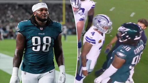 What an Absolute Idiot' — NFL Fans Slam Jalen Carter After Eagles Star Gets  Ejected for Spitting on Dak Prescott - NewsBreak