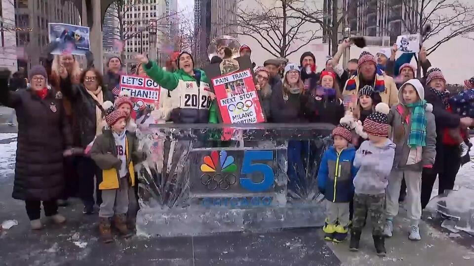 See it: Ice sculptors carve Olympic-themed news desk at NBC 5 for ...