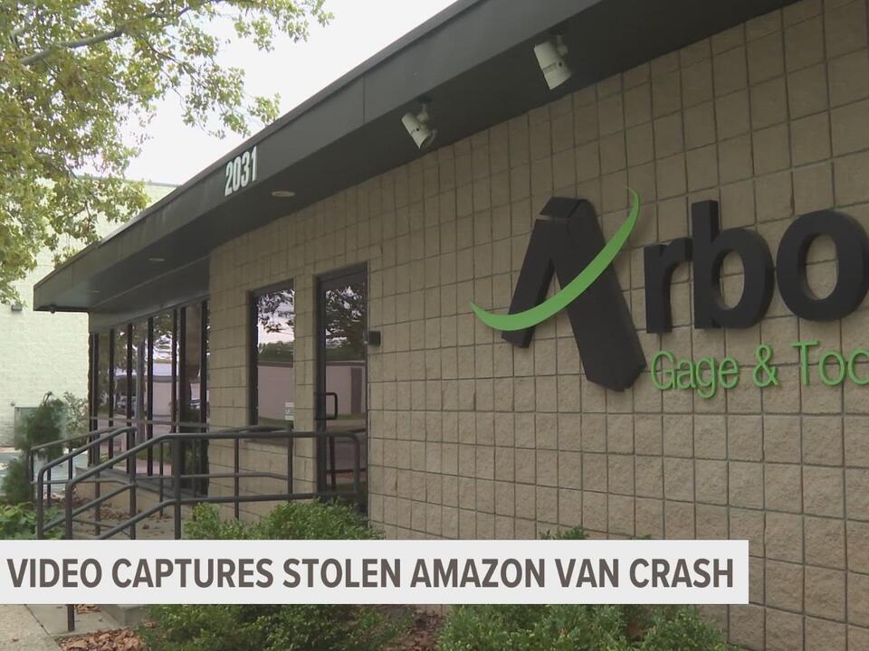 Grand Rapids business shares security footage of stolen Amazon van