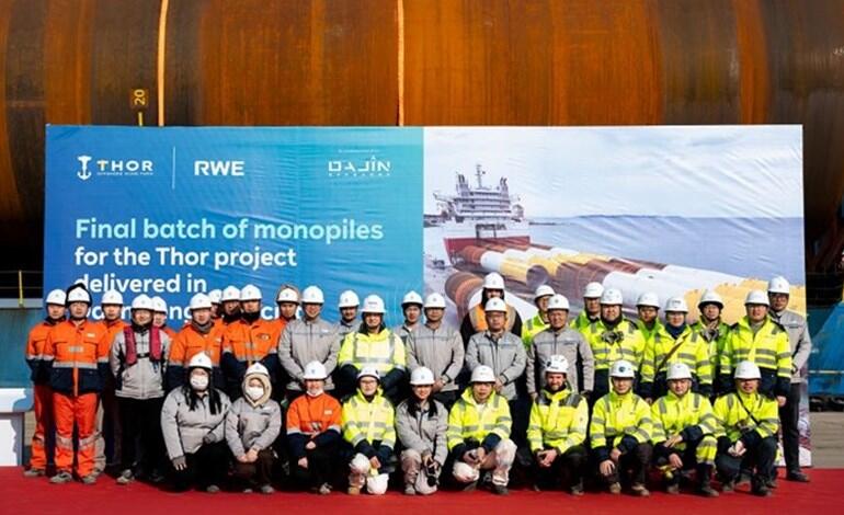 Final Shipment of Monopiles for RWE’s Thor Offshore Wind Project ...