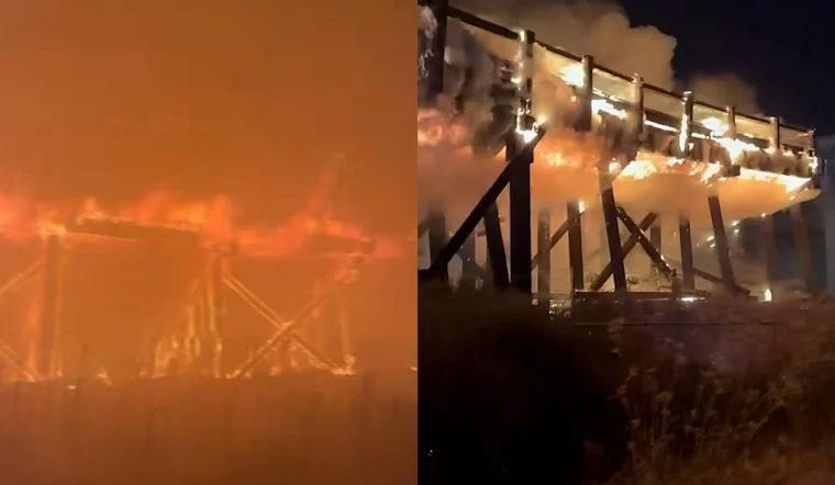 Old Wooden Trestles Catch Fire in West Oakland, Residents Told to Seal ...