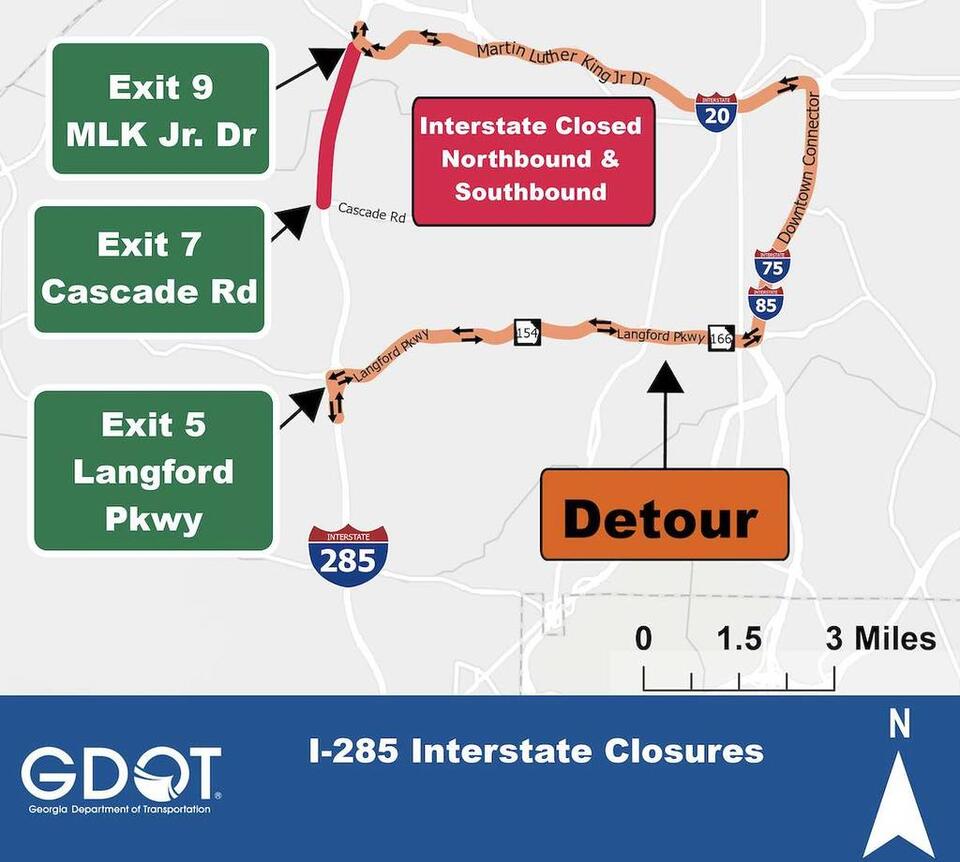 All lanes on I-285 westside will be completely closed in Atlanta this ...