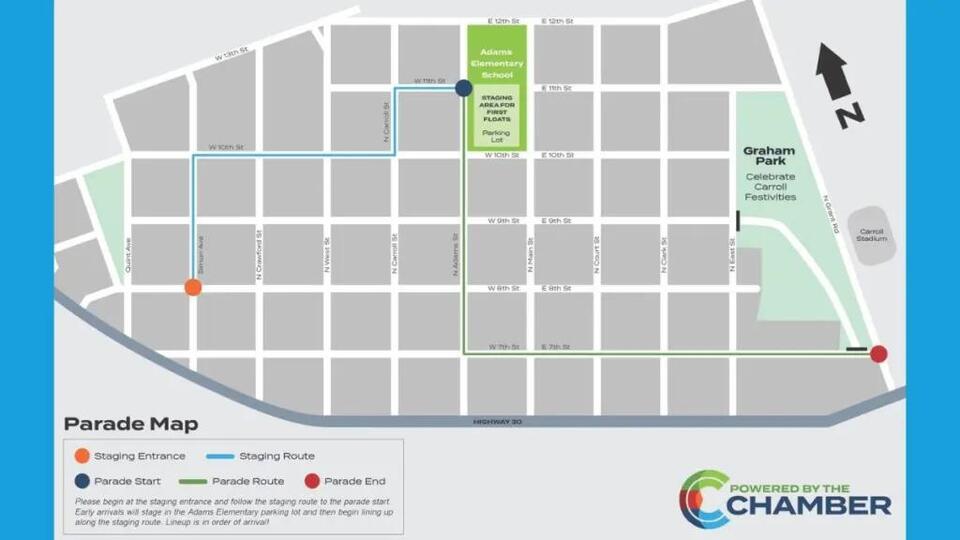 Carroll Chamber Of Commerce Releases Celebrate Carroll Parade Route