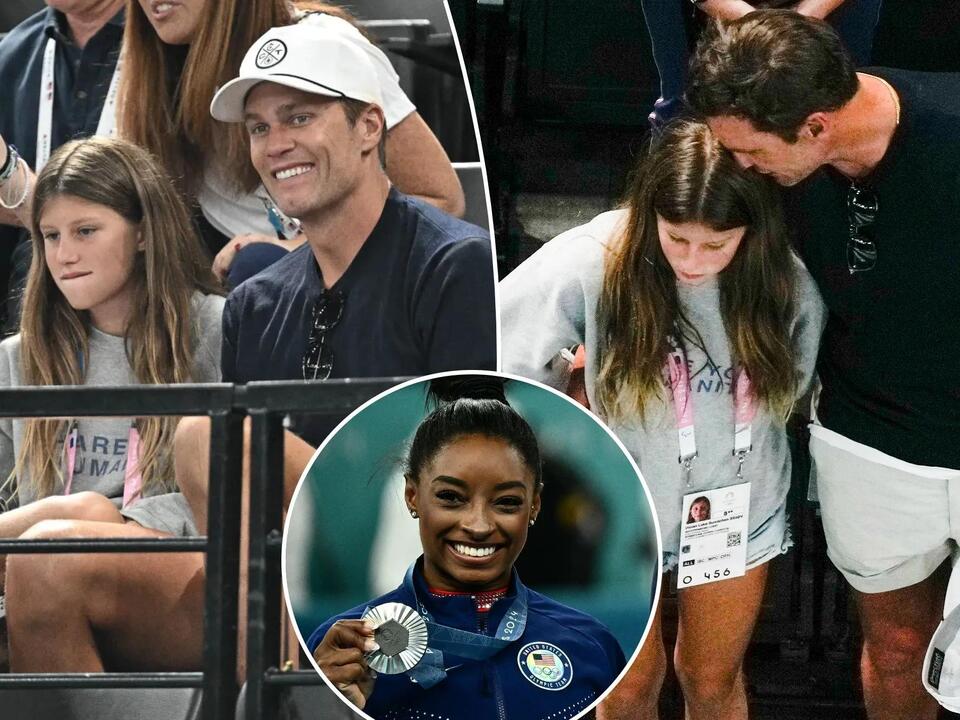 Tom Brady watches Simone Biles with daughter Vivian at 2024 Paris Olympics