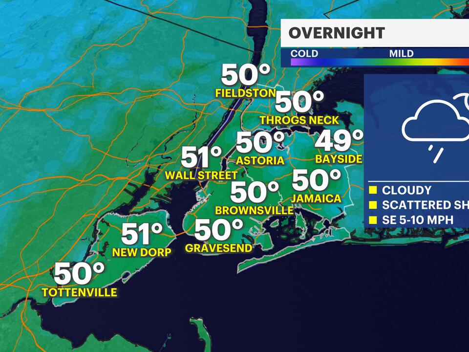 Morning rains before cloudy, warm Monday afternoon for New York City
