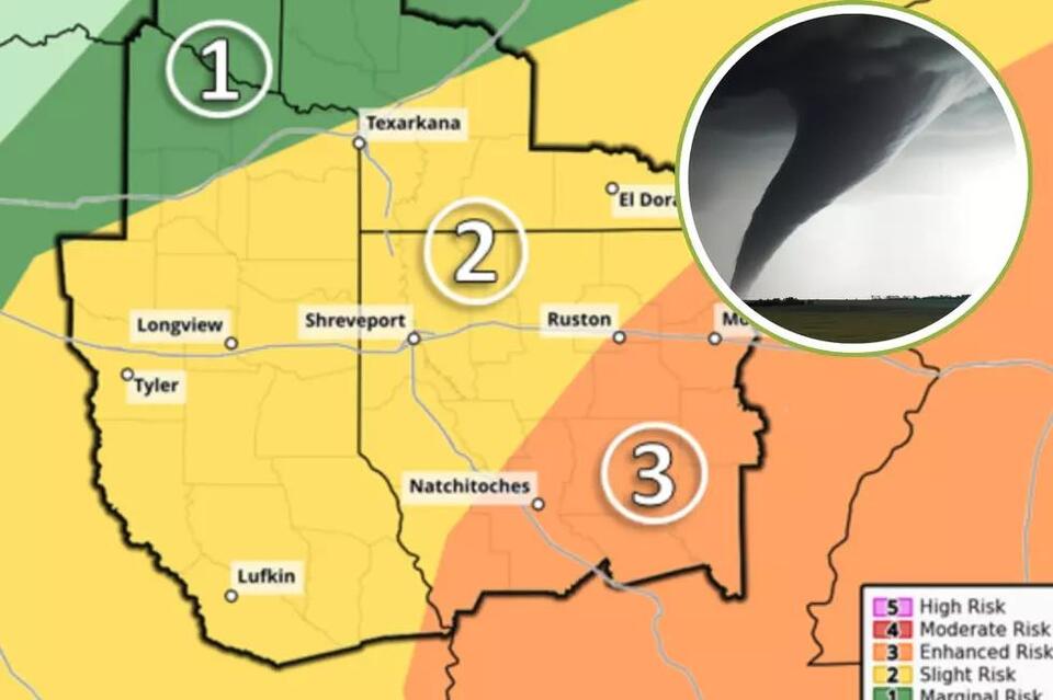 Dangerous Tornado Threat Returns to East Texas on Saturday