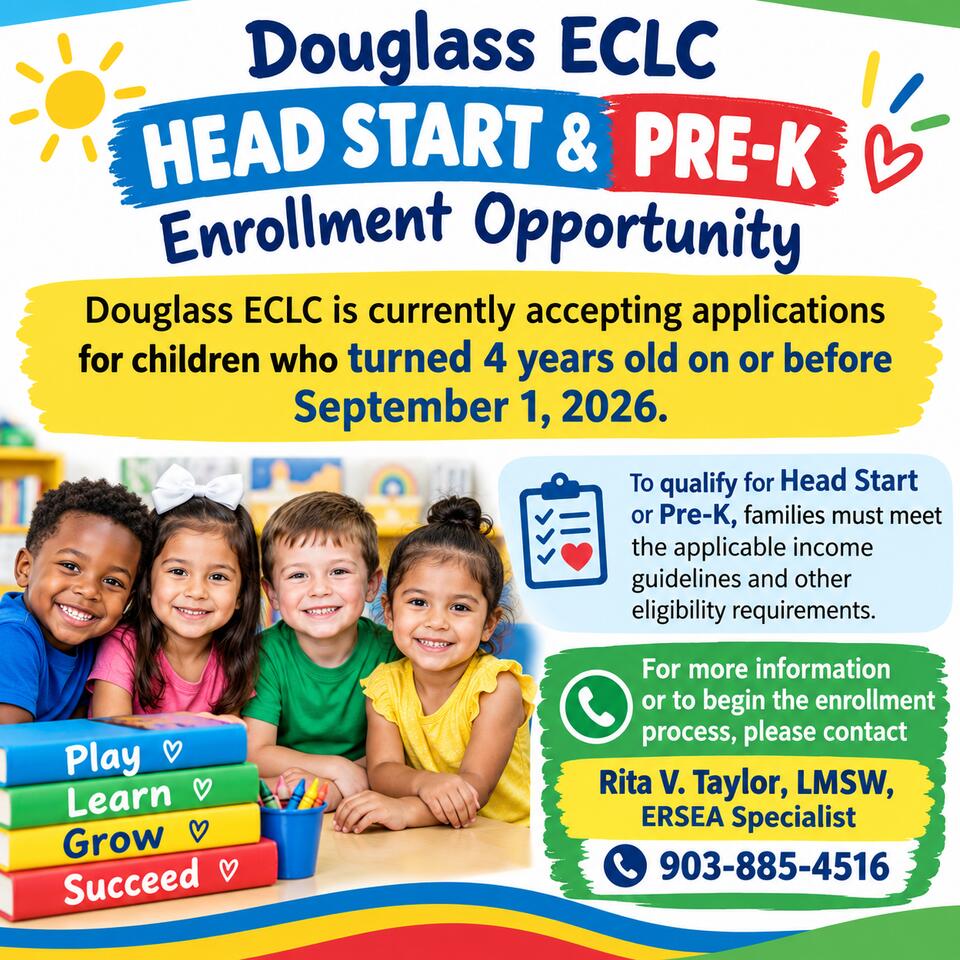 Douglas ECLC Head Start & Pre-K Enrollment Opportunity - NewsBreak