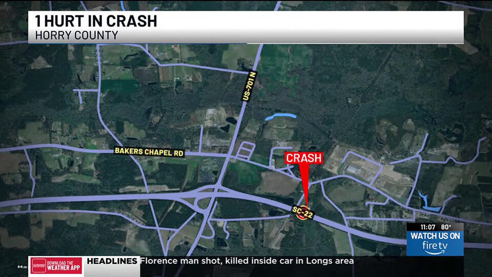 1 hurt after crash in Horry County - NewsBreak