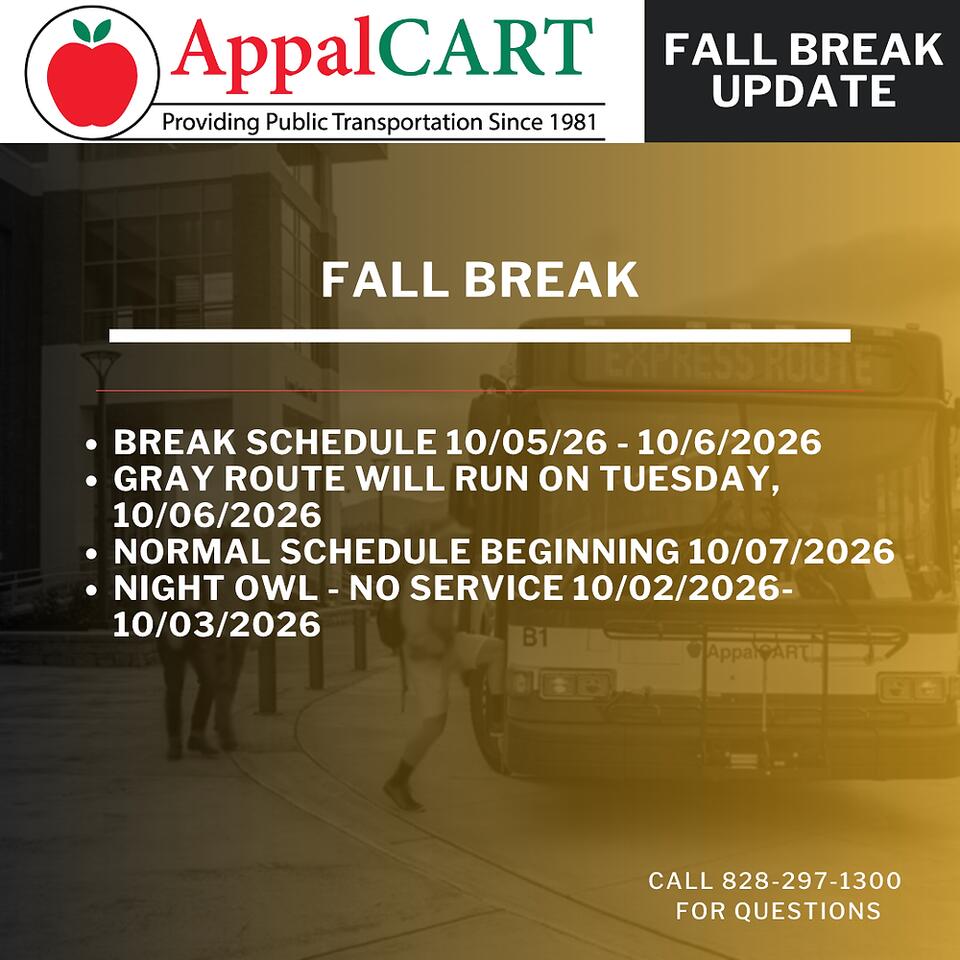 ⚠️ AppalCART Fall Break bus schedule changes - NewsBreak
