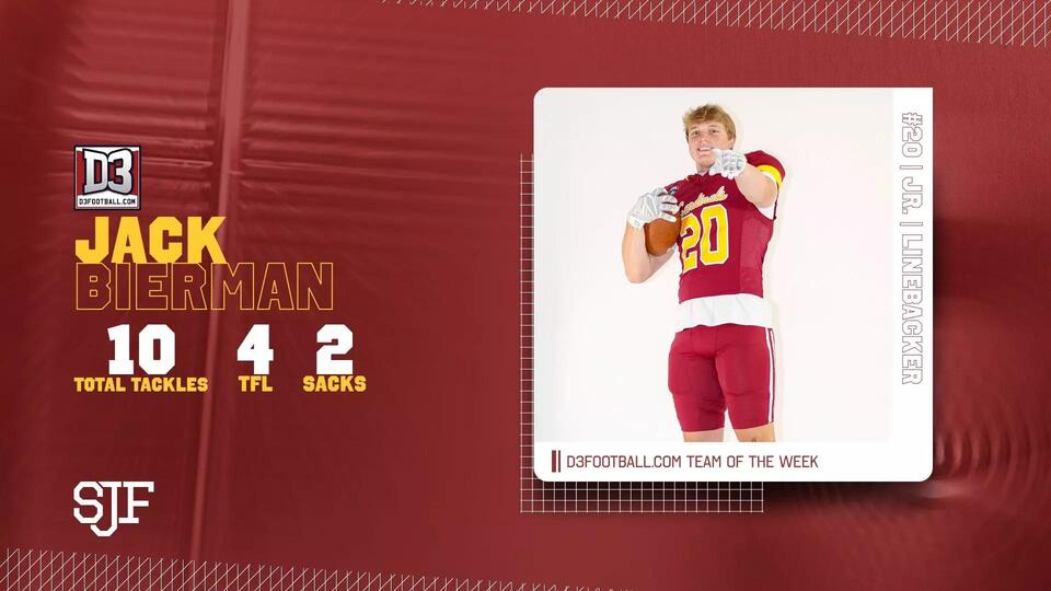 Bierman Named To D3football Team of the Week