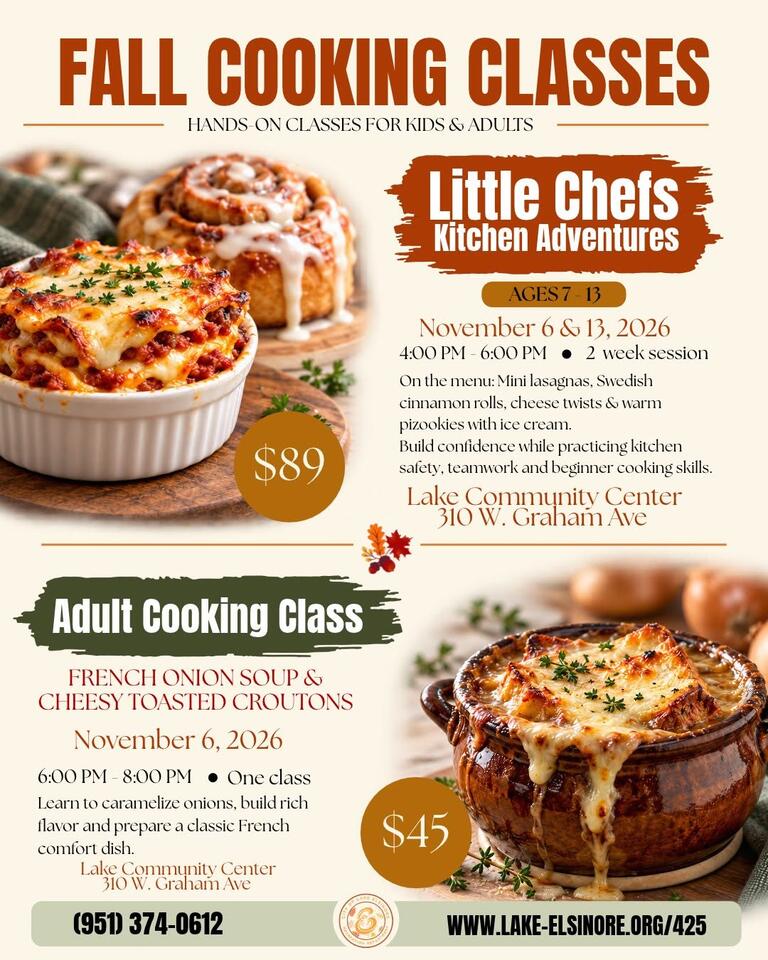 Fall cooking classes at Lake Community Center - NewsBreak