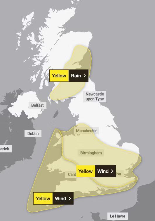 Storm Austen mapped: Where high winds and rain will hit UK today before ...
