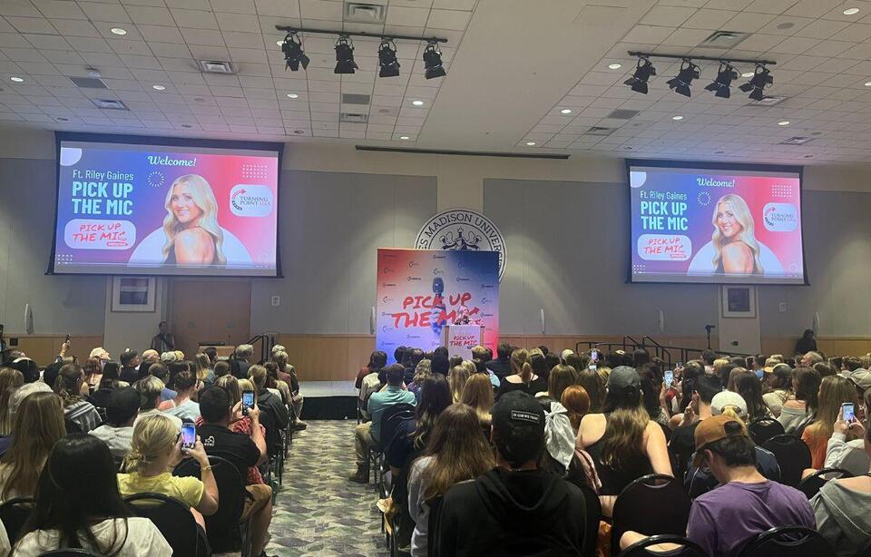 Turning Point USA at James Madison University hosts Riley Gaines ...