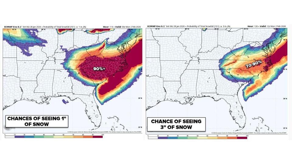 North Carolina and South Carolina Face Rare All-Snow Winter Storm as ...