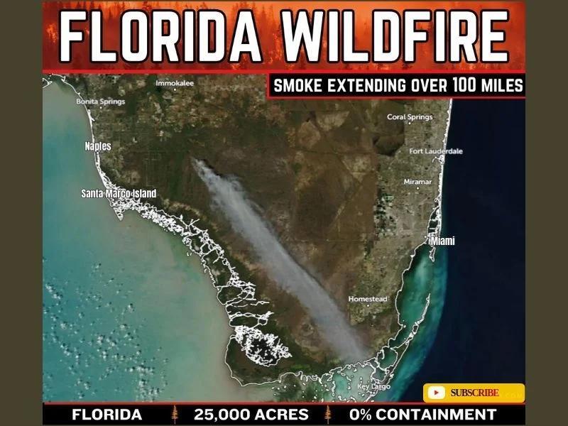 Florida Everglades Wildfire Explodes to 25,000 Acres Near Naples, Smoke ...