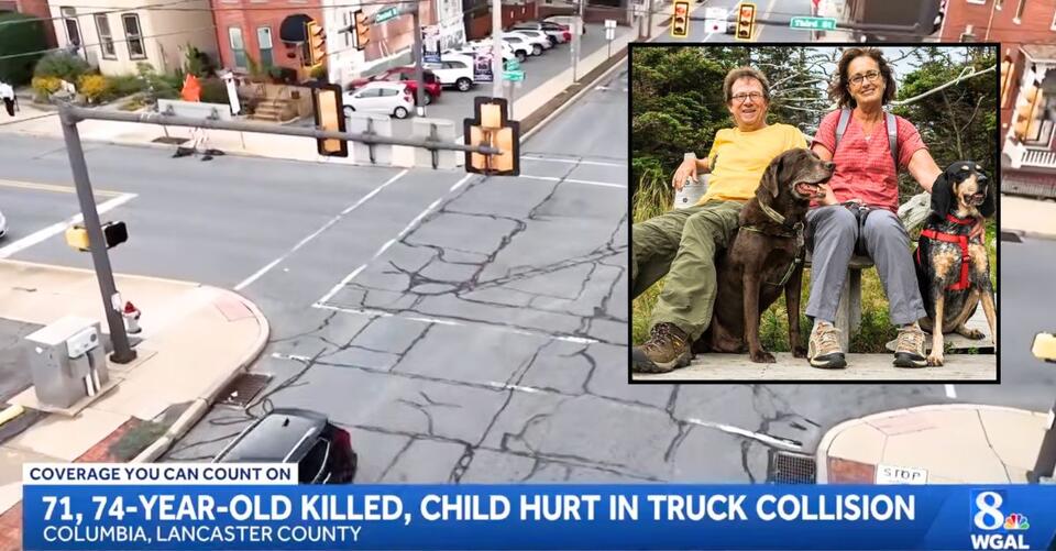 Grandparents walking granddaughter home get mowed down by Dodge Ram pickup that was 'flying' around corner, police and family say