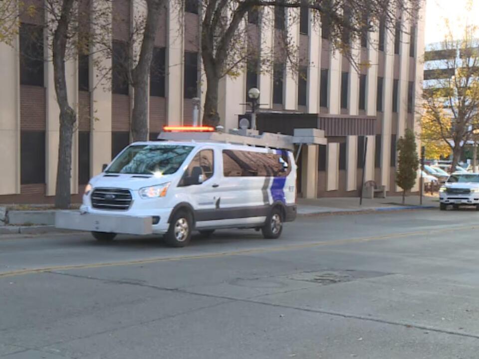 The city of Bismarck scans the road for future repairs