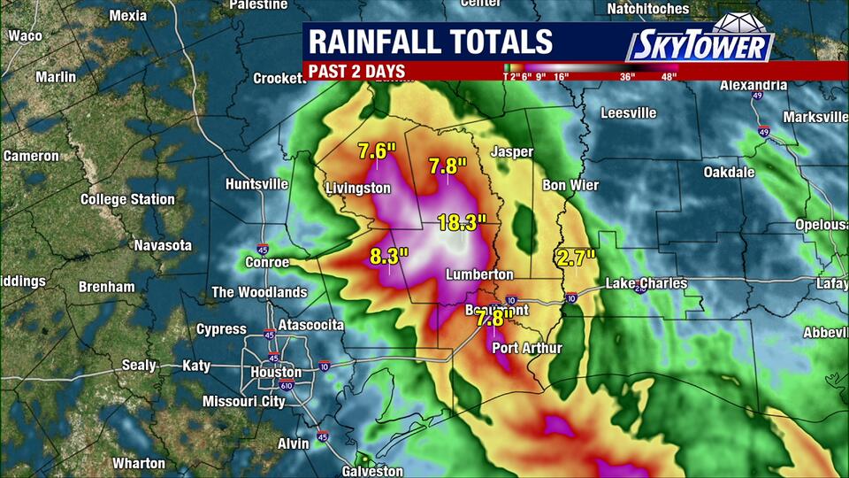 Edouard causing Flash Flooding in Texas at the storm crawls inland
