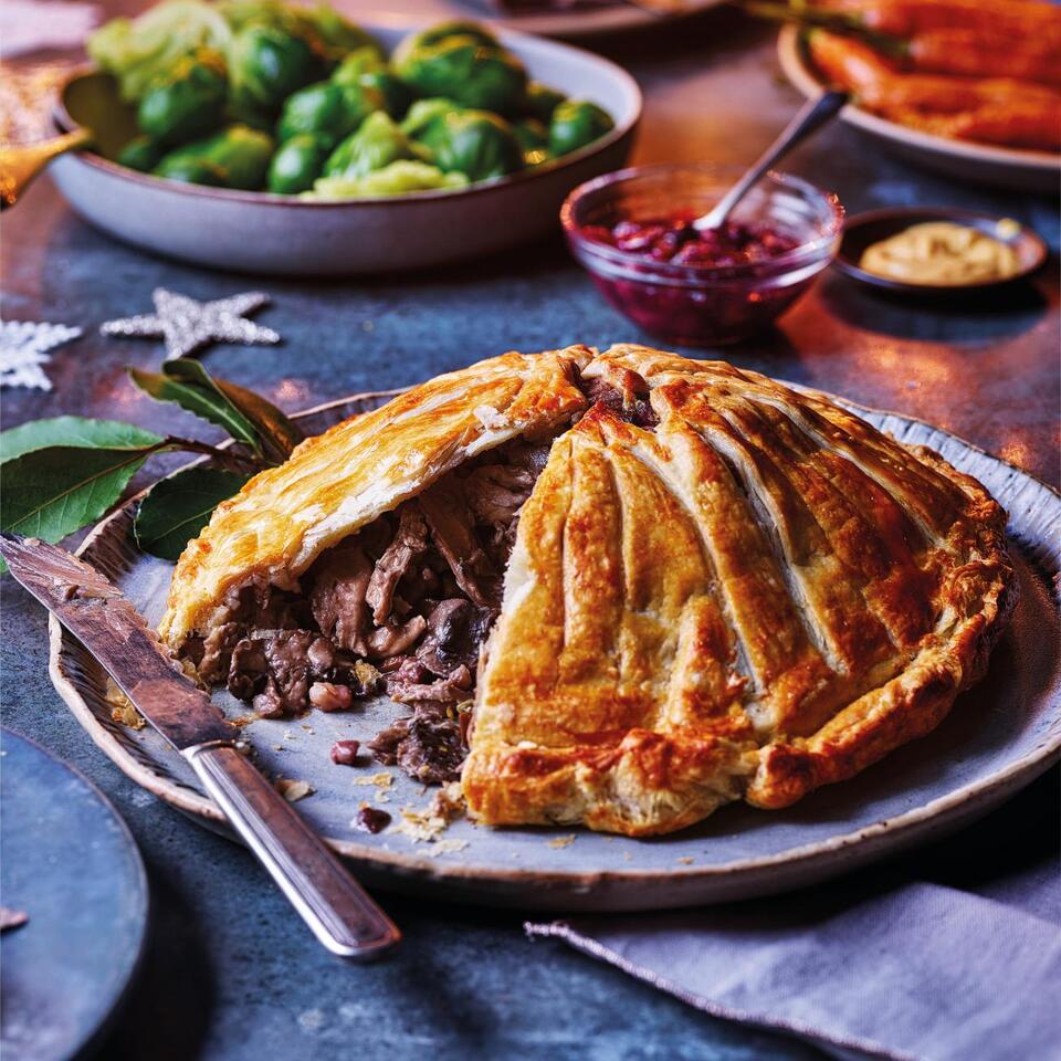 Image showcasing Prep and freeze roast guinea fowl and red wine gravy pithivier recipe ...