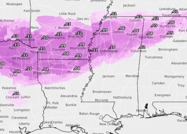 NWS Releases Detailed Ice Accumulation Maps for East Texas - NewsBreak
