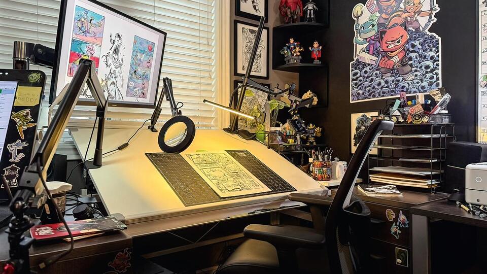 Inside the artist's studio: sleepy cats and a nine-year-old Wacom ...