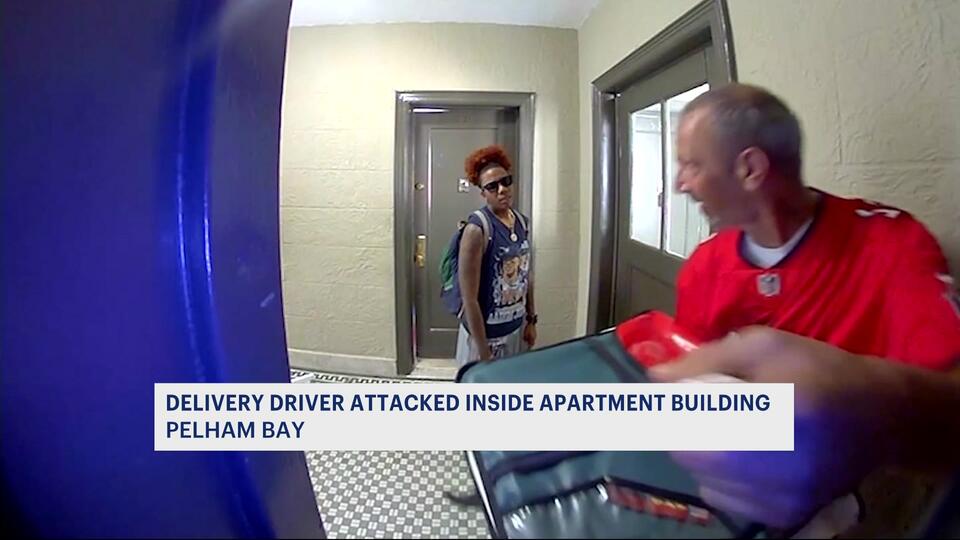 Viral video shows pizza delivery man getting attacked inside Pelham Bay ...
