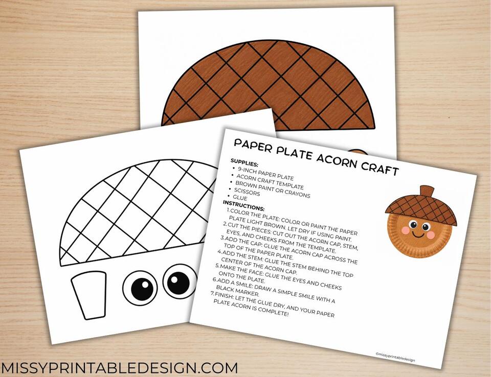Easy Paper Plate Acorn Craft for Kids with Printable Template - NewsBreak