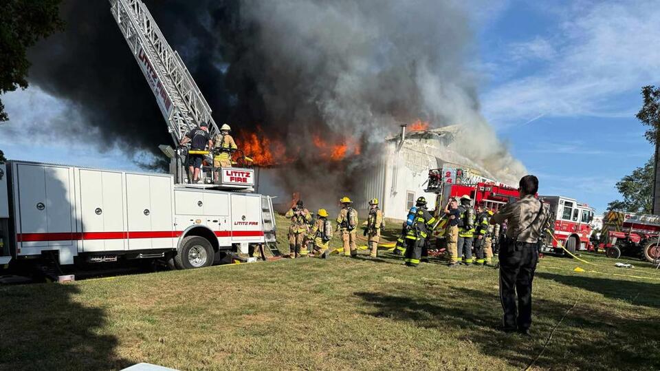 Crews battle two-alarm barn fire in Lancaster County - NewsBreak