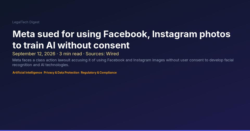 Meta sued for using Facebook, Instagram photos to train AI without ...