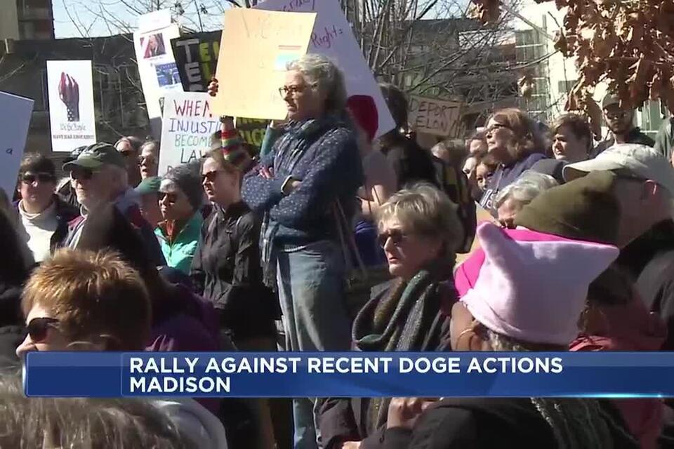 Madison rally draws hundreds expressing disapproval of Elon Musk ...