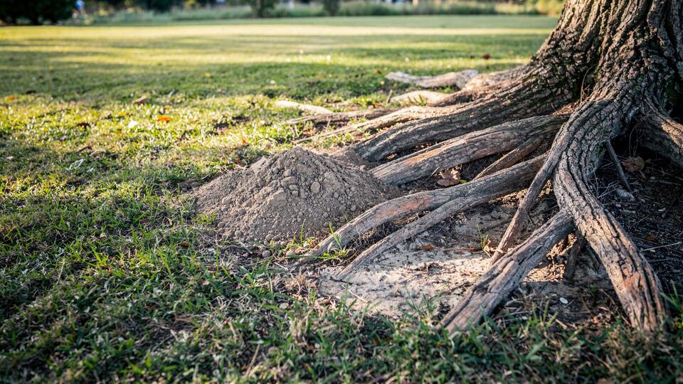 You cover exposed tree roots with topsoil, but Purdue Extension ...