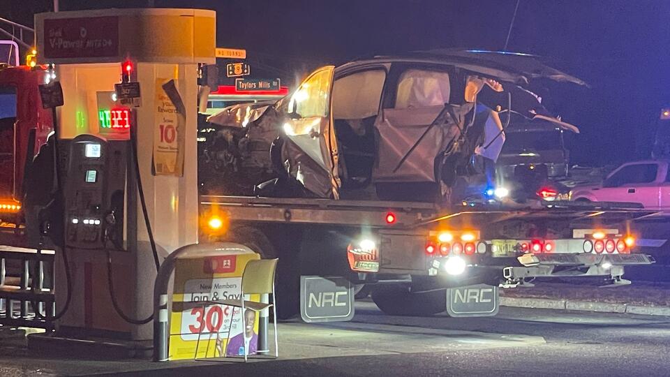Car splits in half after striking utility pole on Route 9 in Manalapan ...