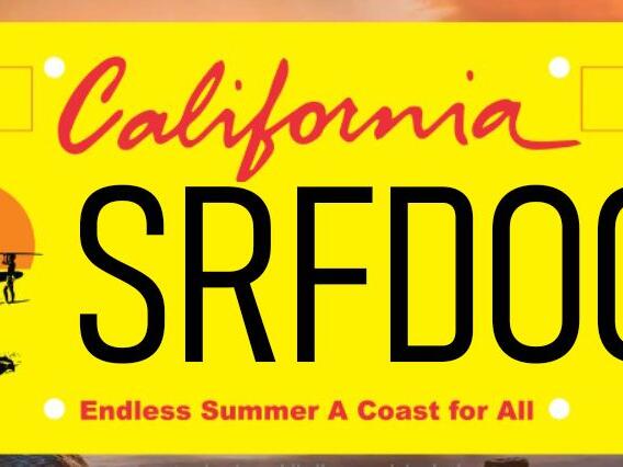 Endless Summer License Plate One More Reason to Move to California