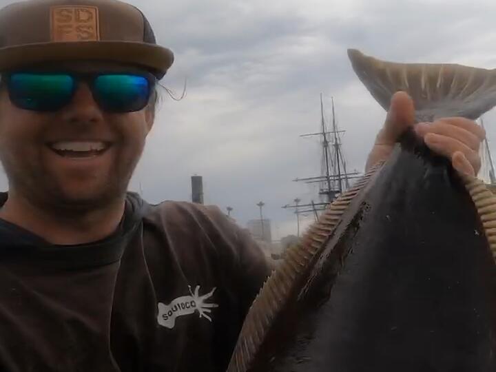 Halibut Fishing San Diego From My Solo Skiff Motorized Kayak SD Fish and Sips NewsBreak Original
