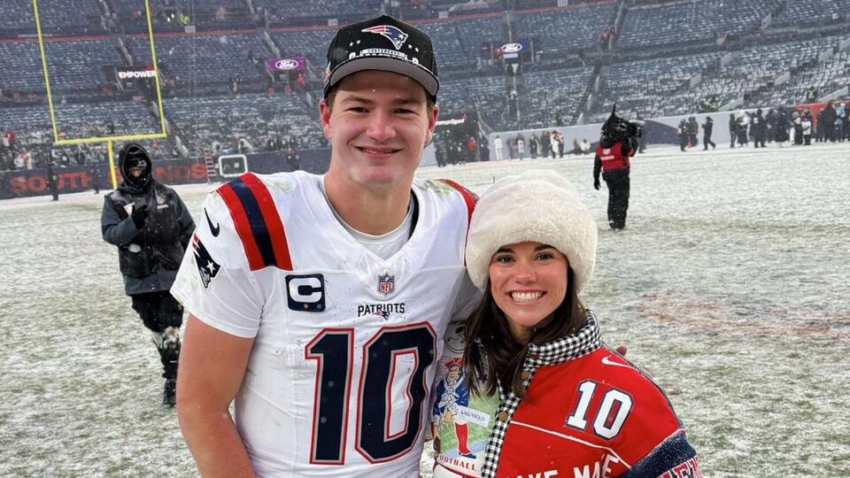 Patriots QB Drake Maye’s Body Language Towards Wife After AFC ...